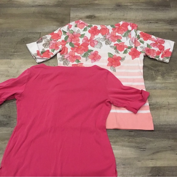 Karen Scott 3/4 sleeve tops in pinks size medium - Picture 3 of 5